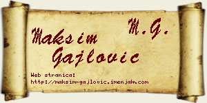 Maksim Gajlović vizit kartica